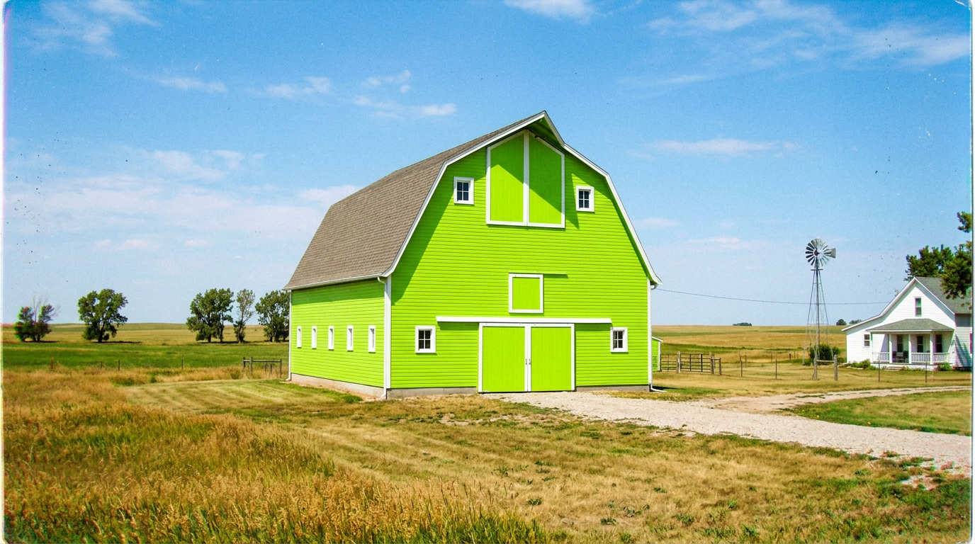 AFTER: Perfection. Chartreuse perfection in Nebraska.